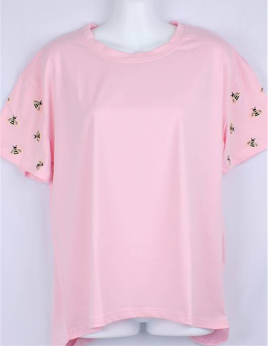 Alice & Lily embroidered T- Shirt bees pink STYLE : AL/TS-BEES/PNK